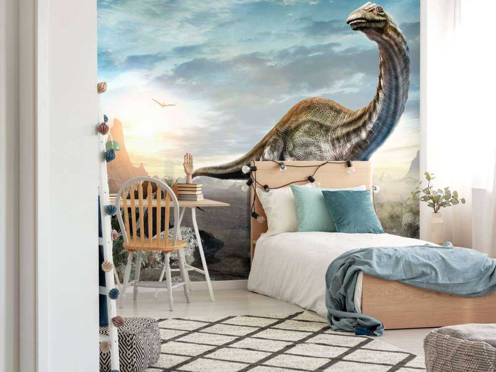 Apatosaurus in den Bergen