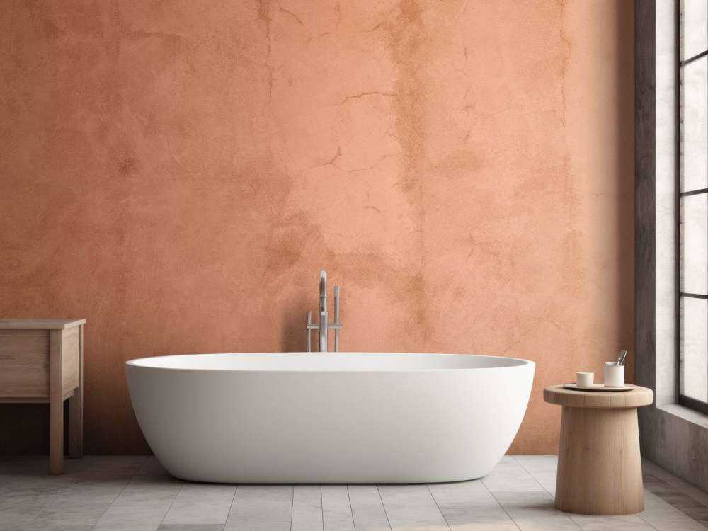 Beton mit Terrakotta Farbe