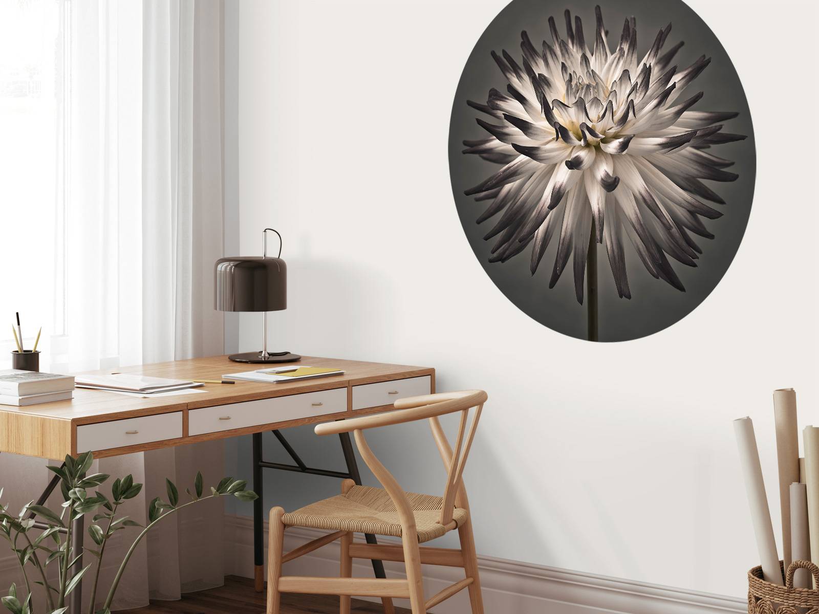 Abziehbare Kamelien-Tapete – Elegant In Schwarz-Weiß, Selbstklebend & Entfernbar, 45 Cm X 3 M Pro Rolle (1,3 M²)