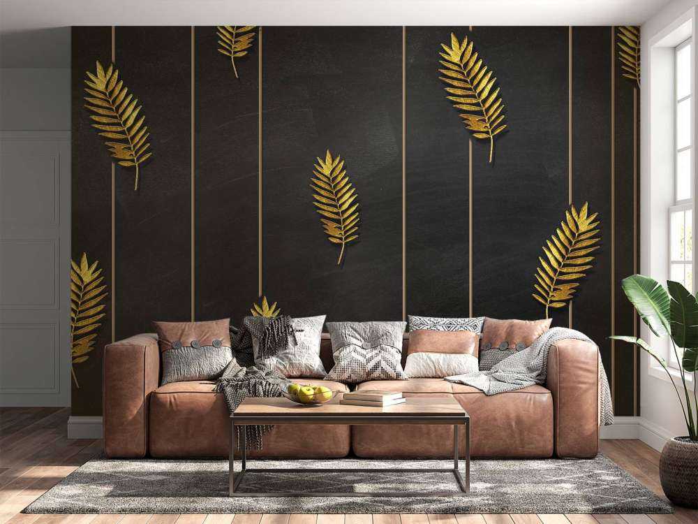 Goldene tropische Blätter