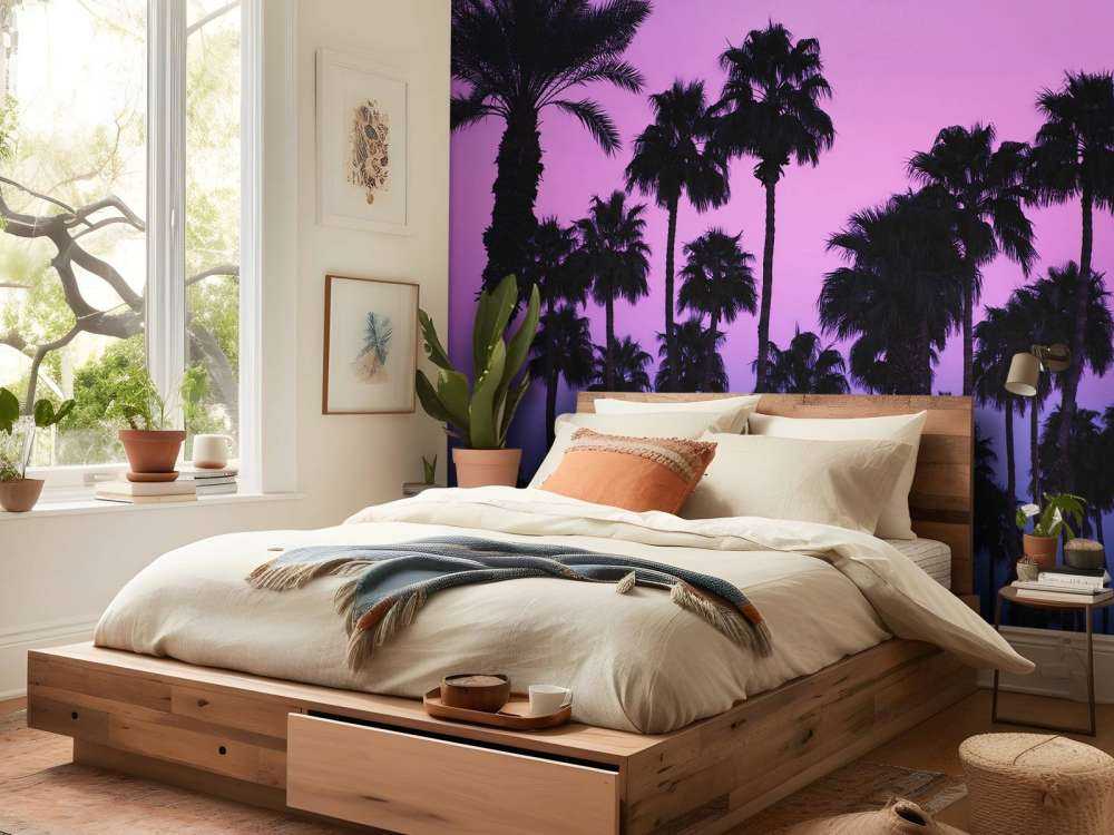 Palms with Pink Sky