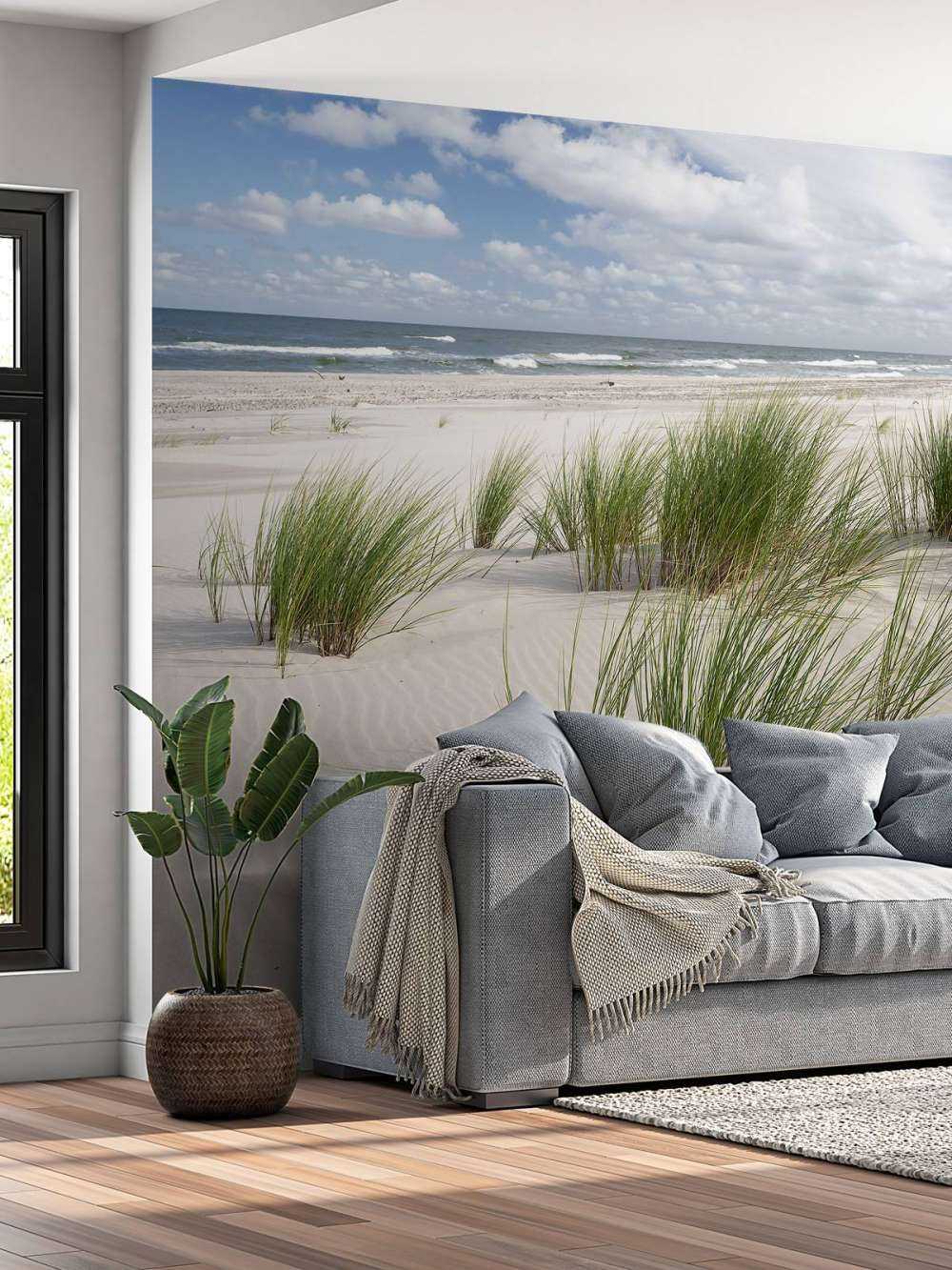 Strand mit Dünenpflanzen