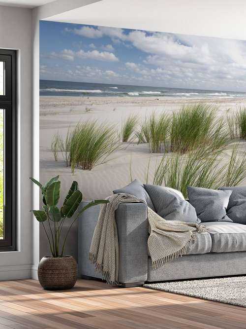 Strand mit Dünenpflanzen