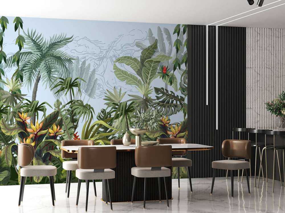 Dschungel Bäume und Blumen