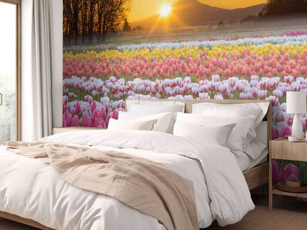Buntes Tulpenfeld