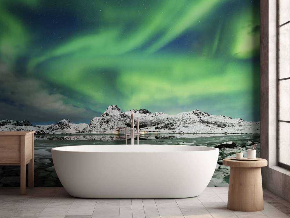 Nordlicht über Winterlandschaft