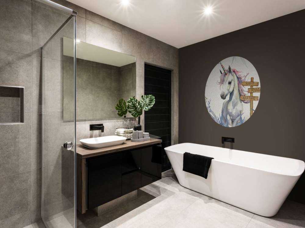 Baby Einhorn mit Pflanzen blau