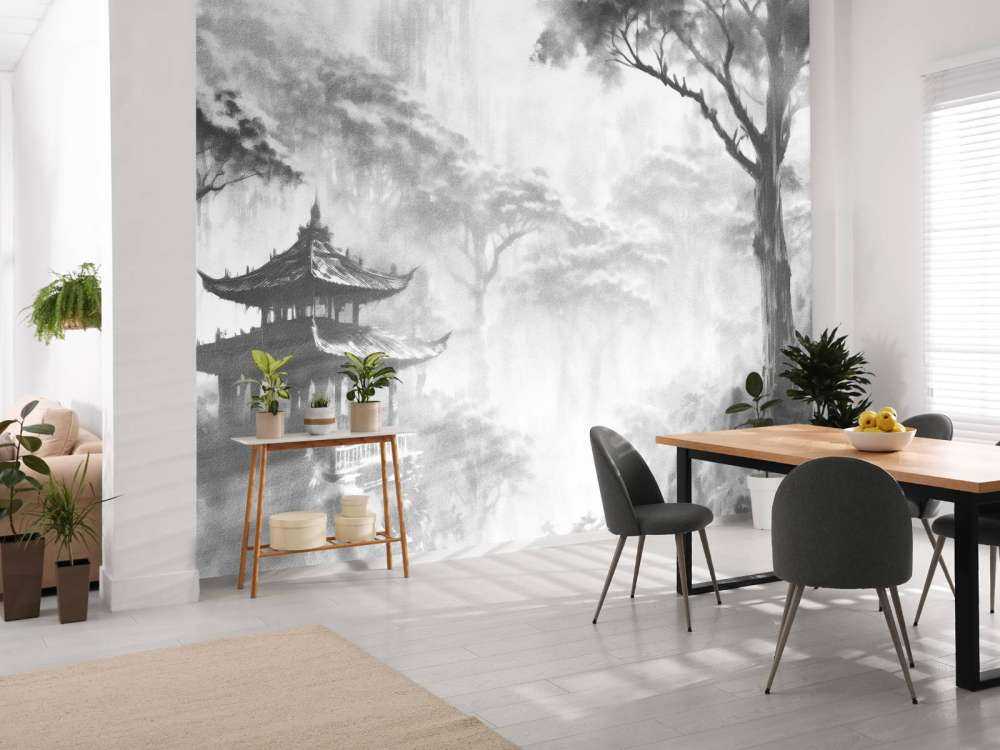 Nebeliges Orientalisches Pavillon