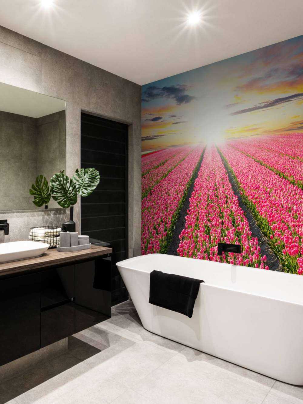 Tulpen mit aufgehender Sonne