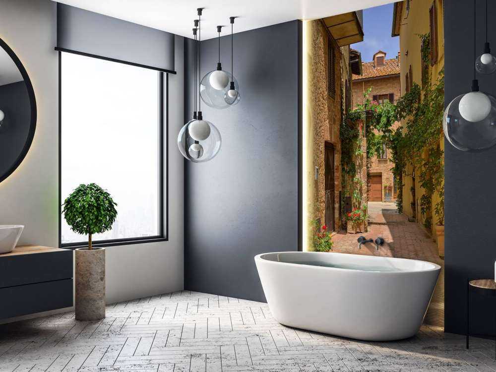 Italienische Straße mit Pflanzen