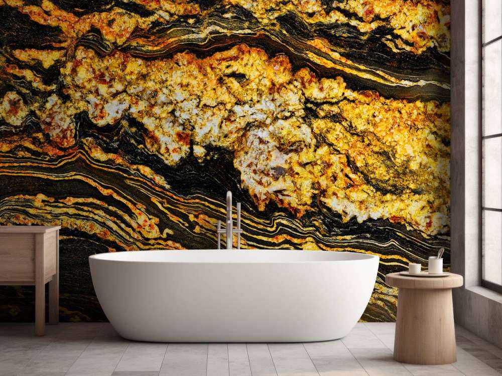 Schwarzer goldfarbener Marmor