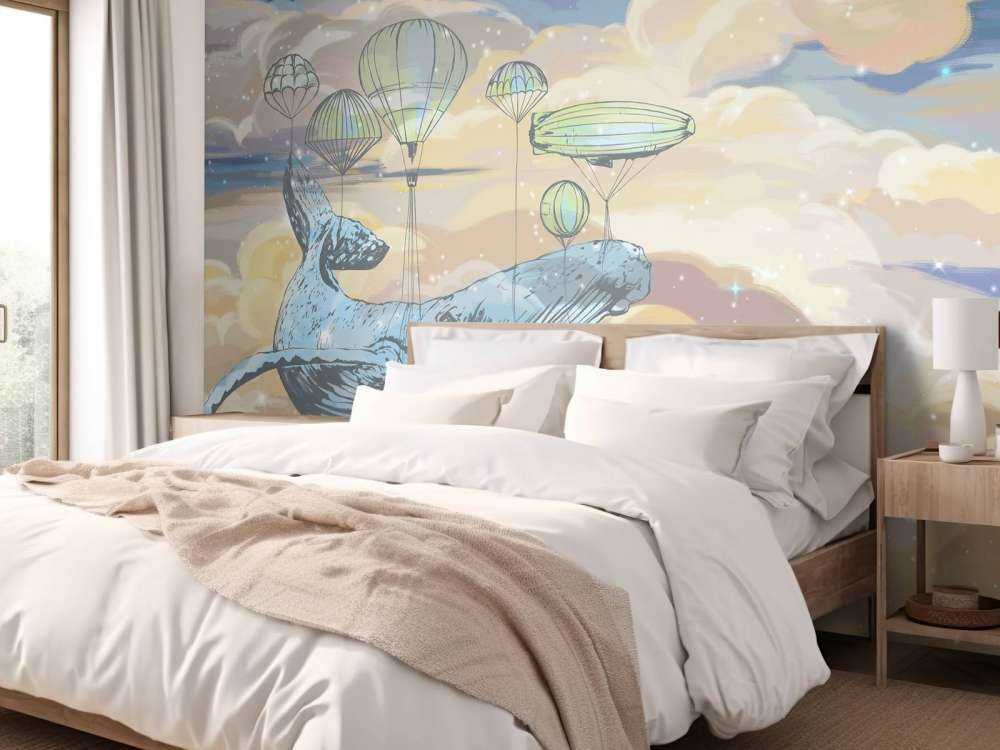 Wal mit seinen Heißluftballons