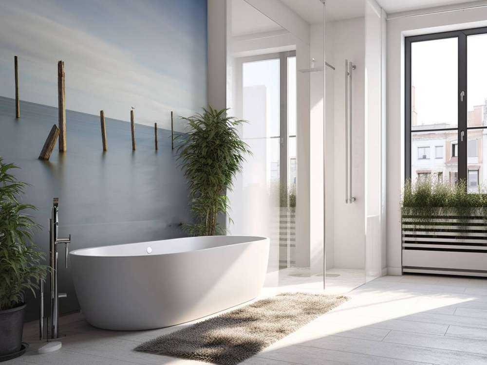Alte Holzpfähle im Meer