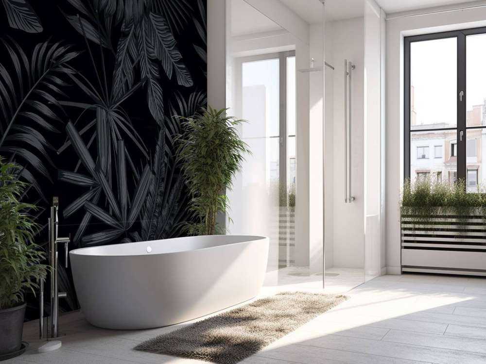 Tropische schwarze Blätter