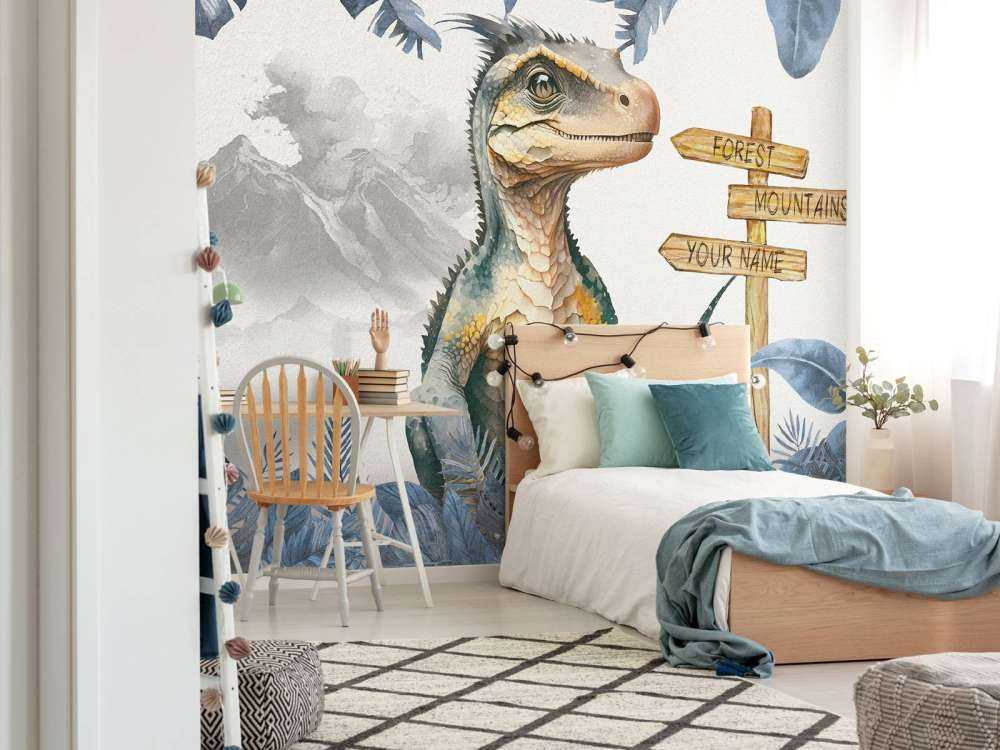 Baby-Velociraptor im blauen Dschungel