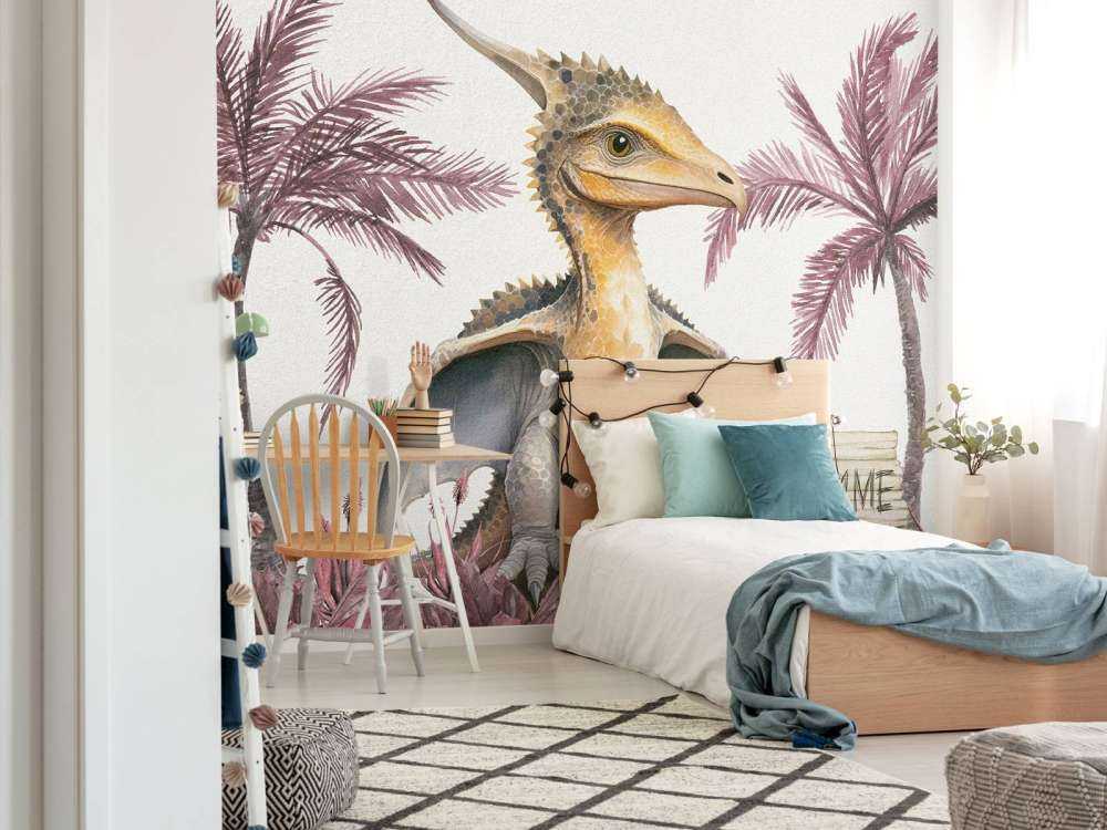 Baby-Pteranodon im rosa Dschungel