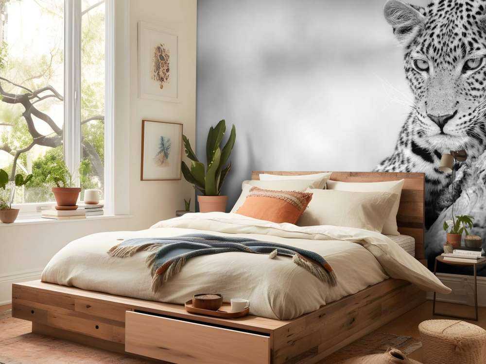 Leopard schwarz, weiß
