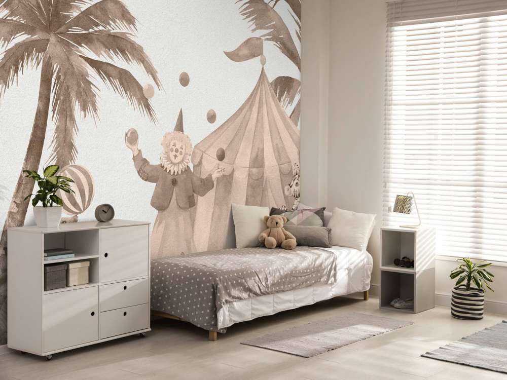 Fröhliche Zirkustiere taupe
