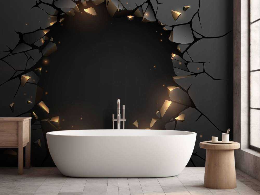 Schwarze Wand mit Loch