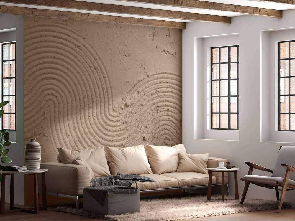 Texturierte Kunst in Taupe