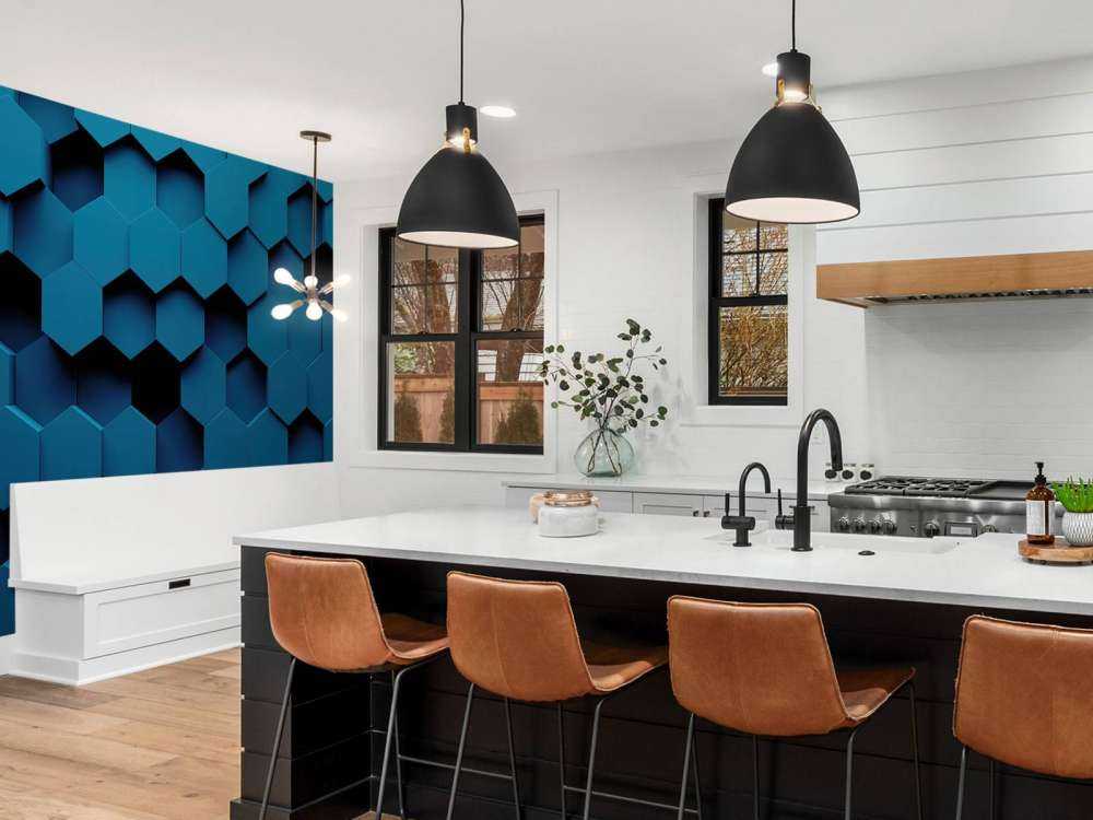 Dunkelblaue Hexagone