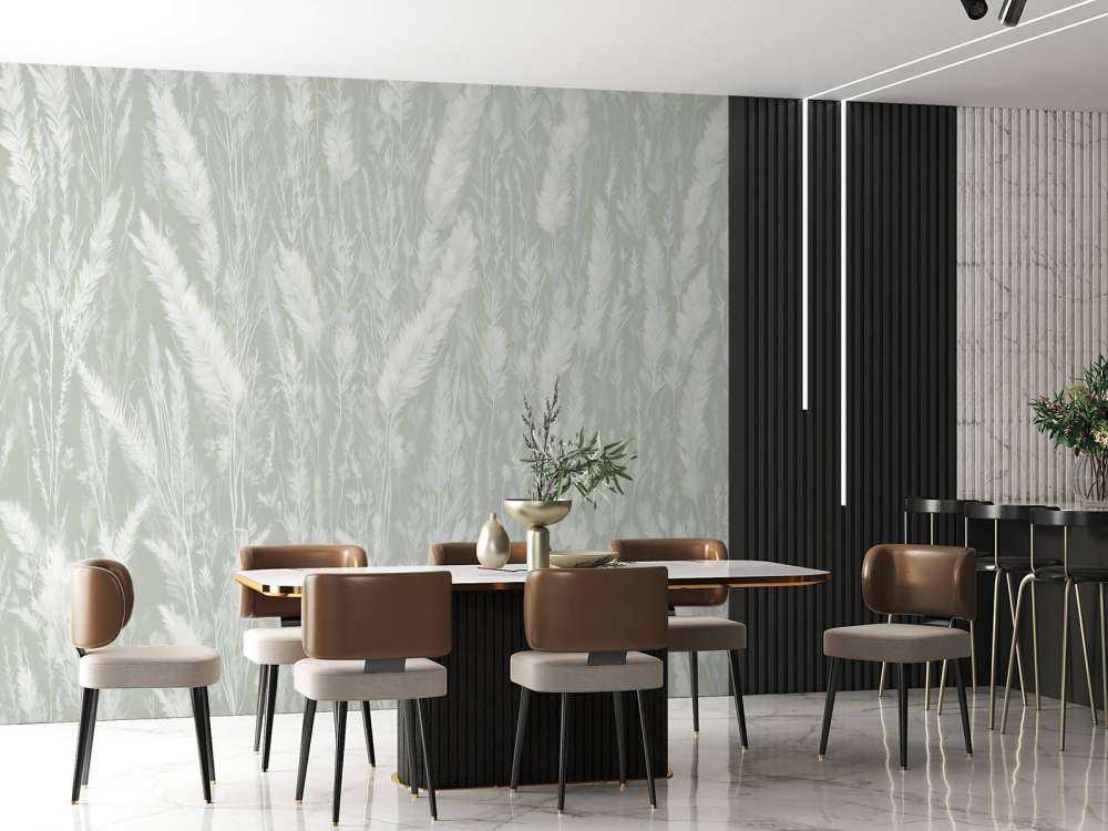 Wand von Feldgräsern - grün