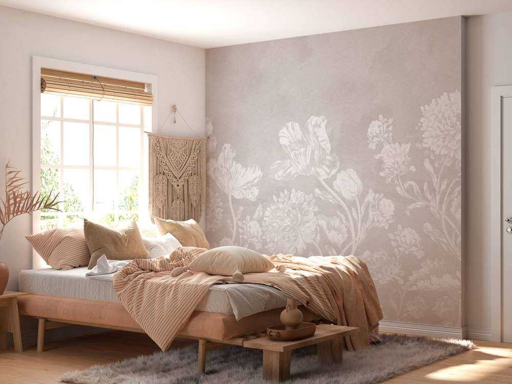 Barocke Blumenlandschaft - greige