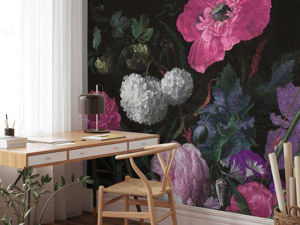 Barockblumen-Stillleben - stimmungsvolles Rosa