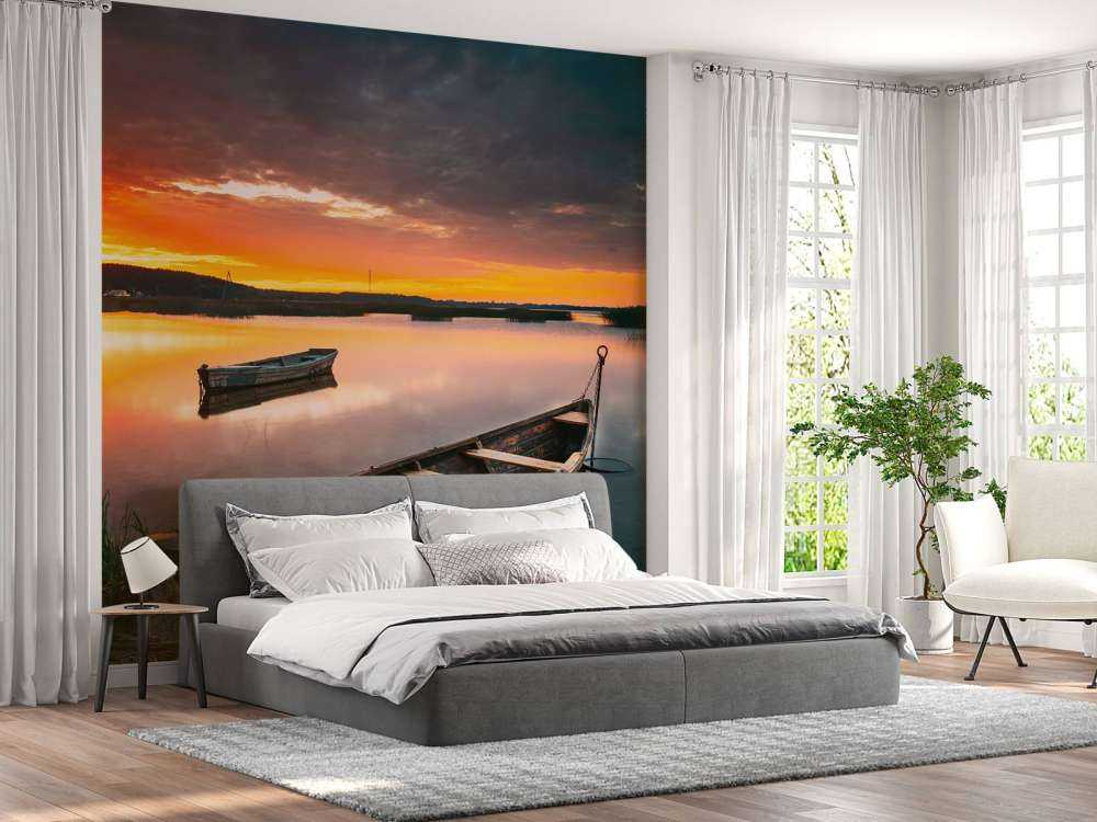 Boote bei Sonnenuntergang