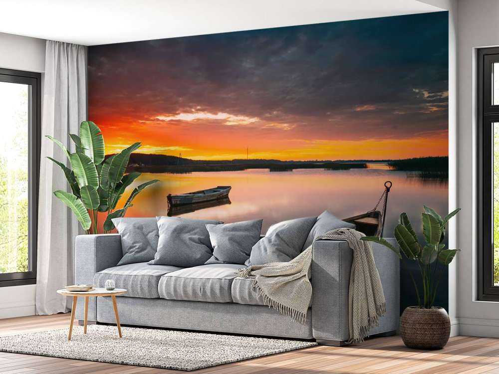 Boote bei Sonnenuntergang
