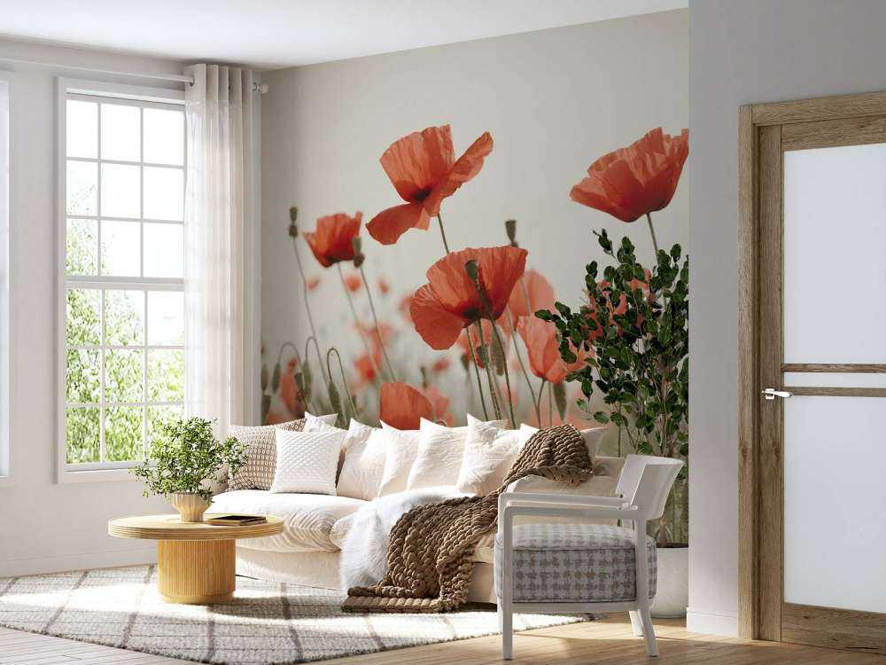 Mohnblumen in Vintage-Farben