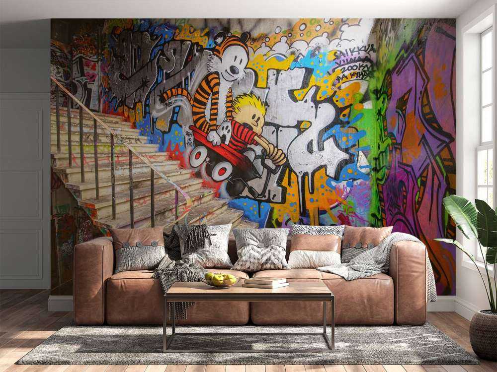 Treppenhaus mit Graffiti