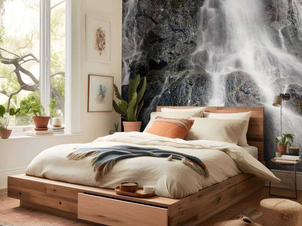 Wasserfall auf Felsen 