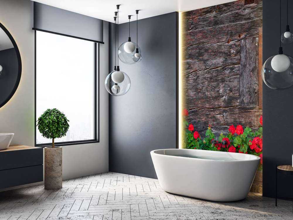 Altes Holz mit Blumen