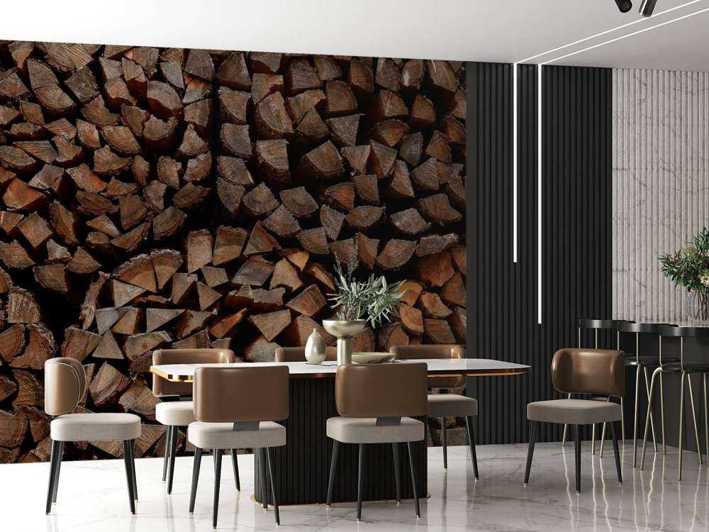 Runde Holzstapel
