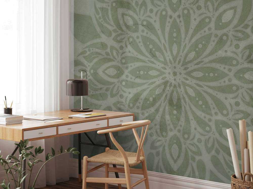Grünes Vintage-Mandala