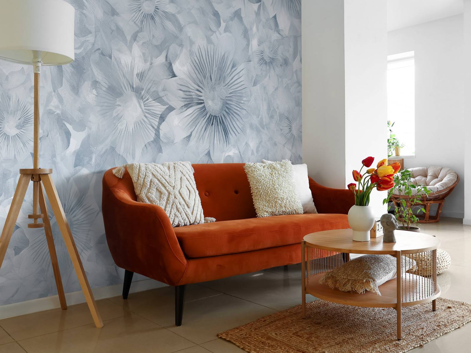 Botanische Aquarell-Eleganz Blaue Mond