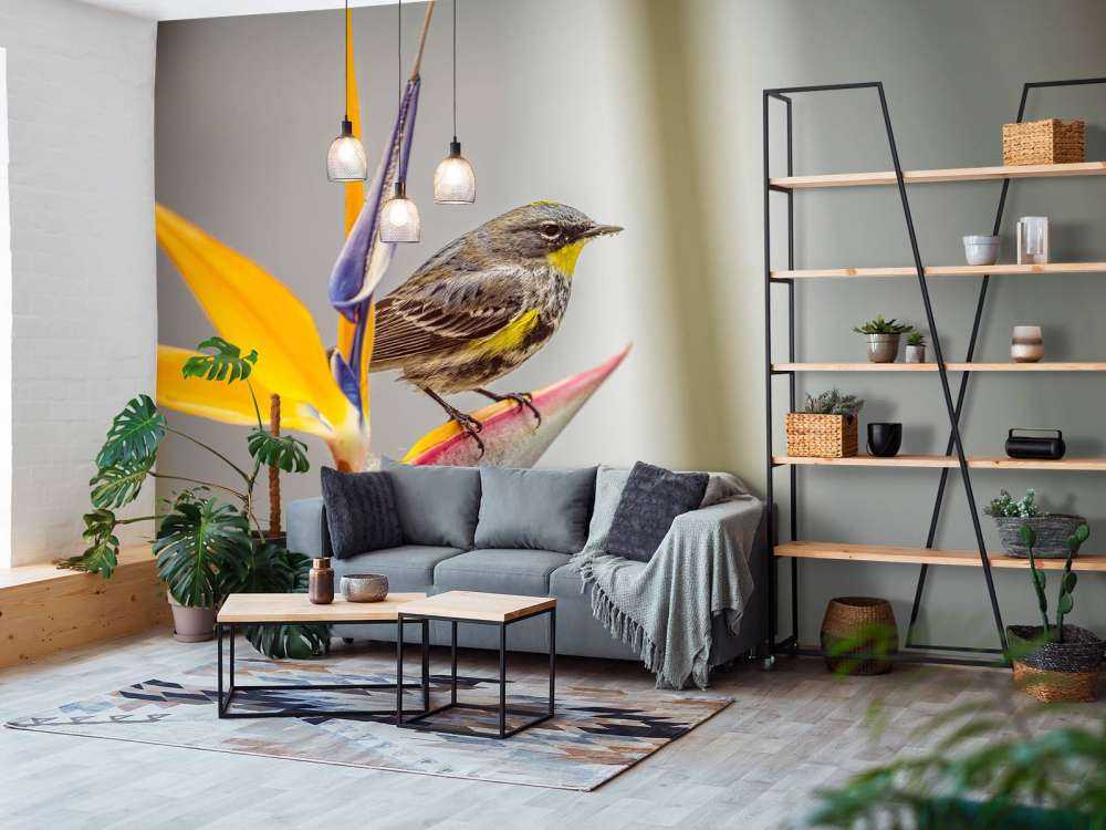 Paradiesblume mit Vogel
