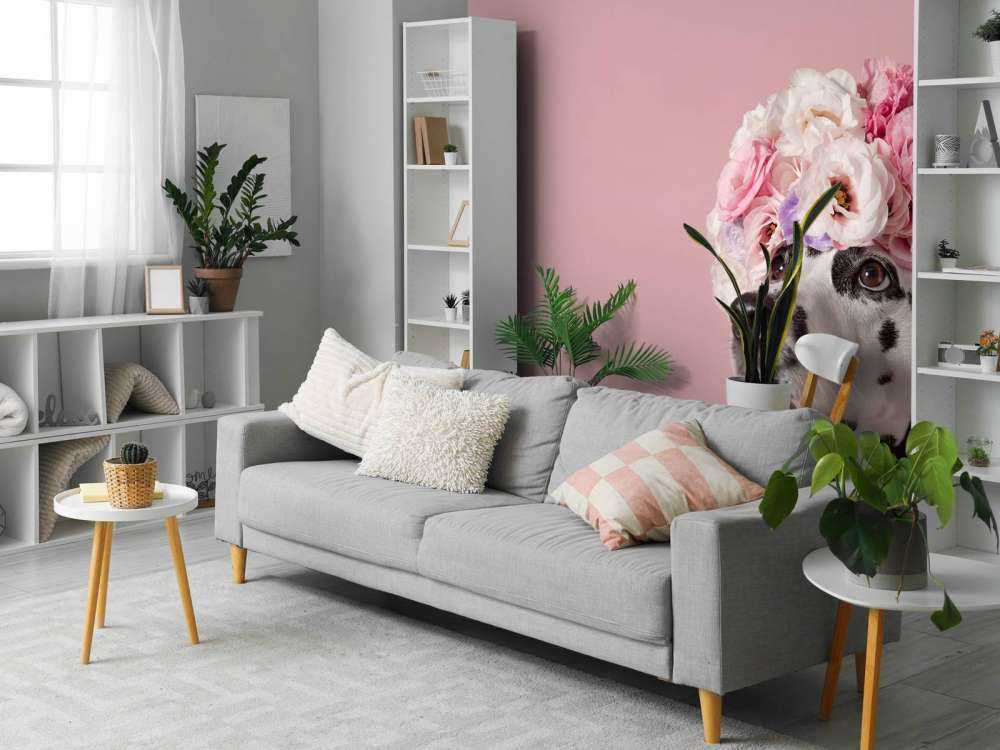 Dalmatiner mit bunten Blumen