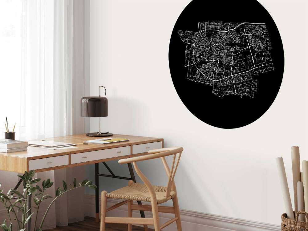 Karte von Leeuwarden, schwarz