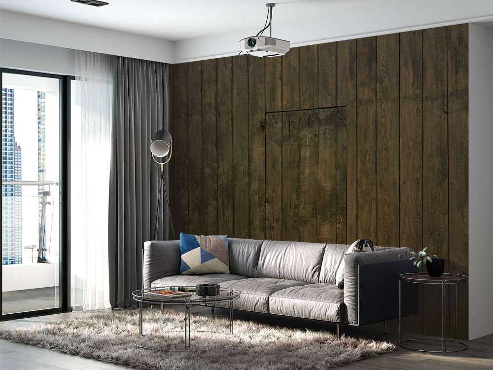 Holzwand mit Tür