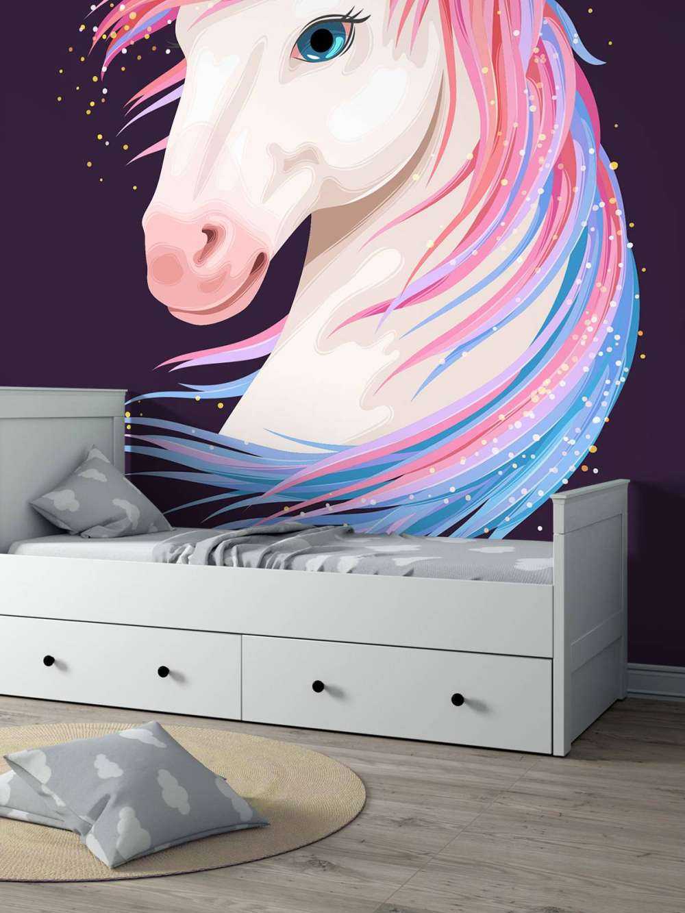 Einhorn mit bunter Mähne