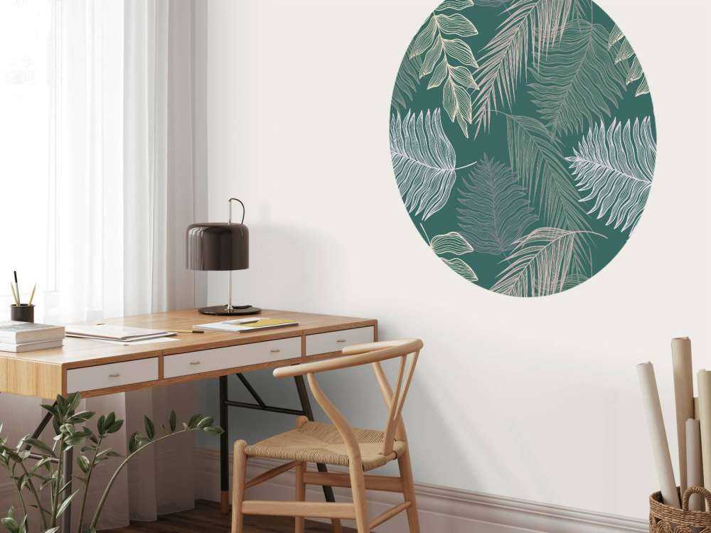 Palmenblatt auf grünem Hintergrund