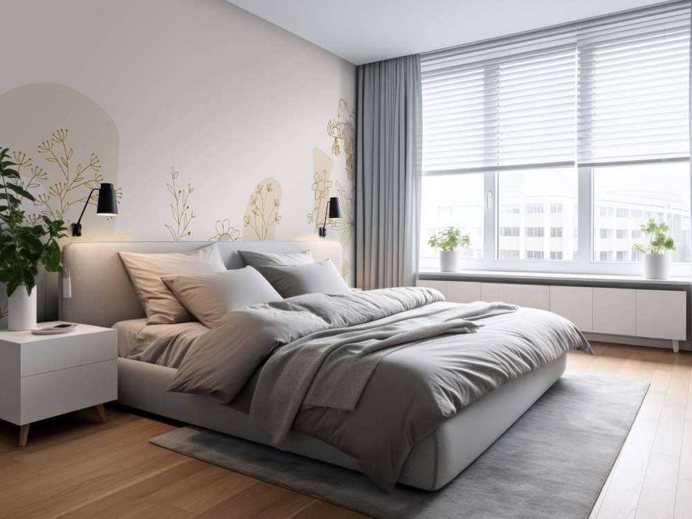 Blumenfeld hoch beige und Naturfarben