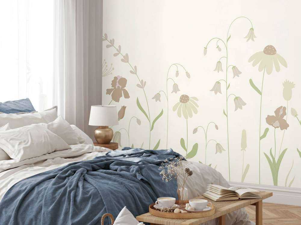 Blumenfeld hoch beige mit altrosa