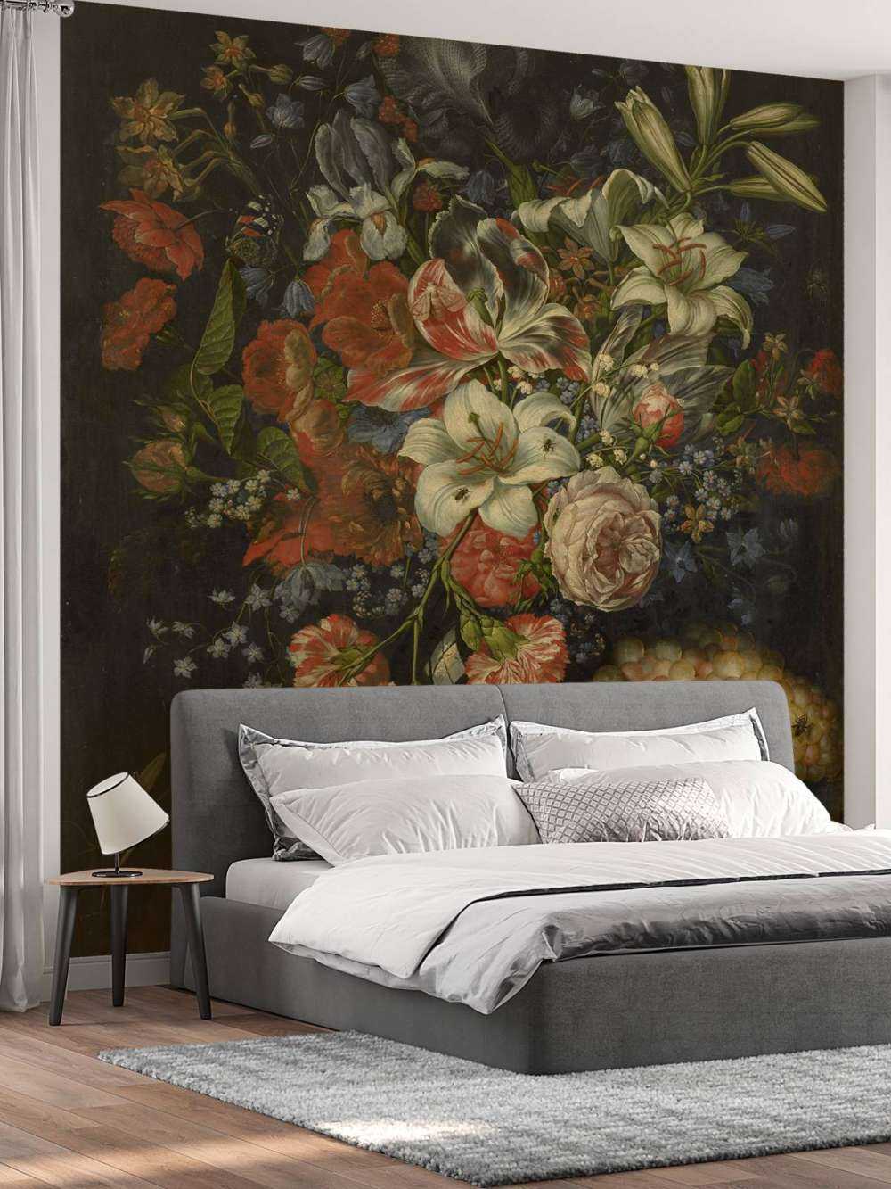 Stilleben mit Blumen und Früchten