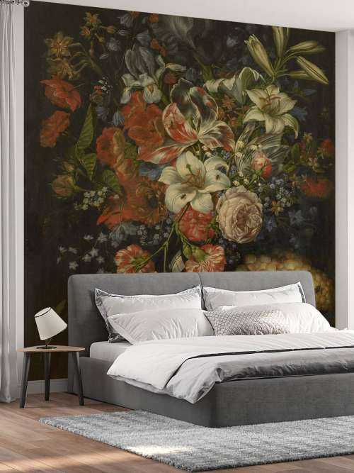 Stilleben mit Blumen und Früchten