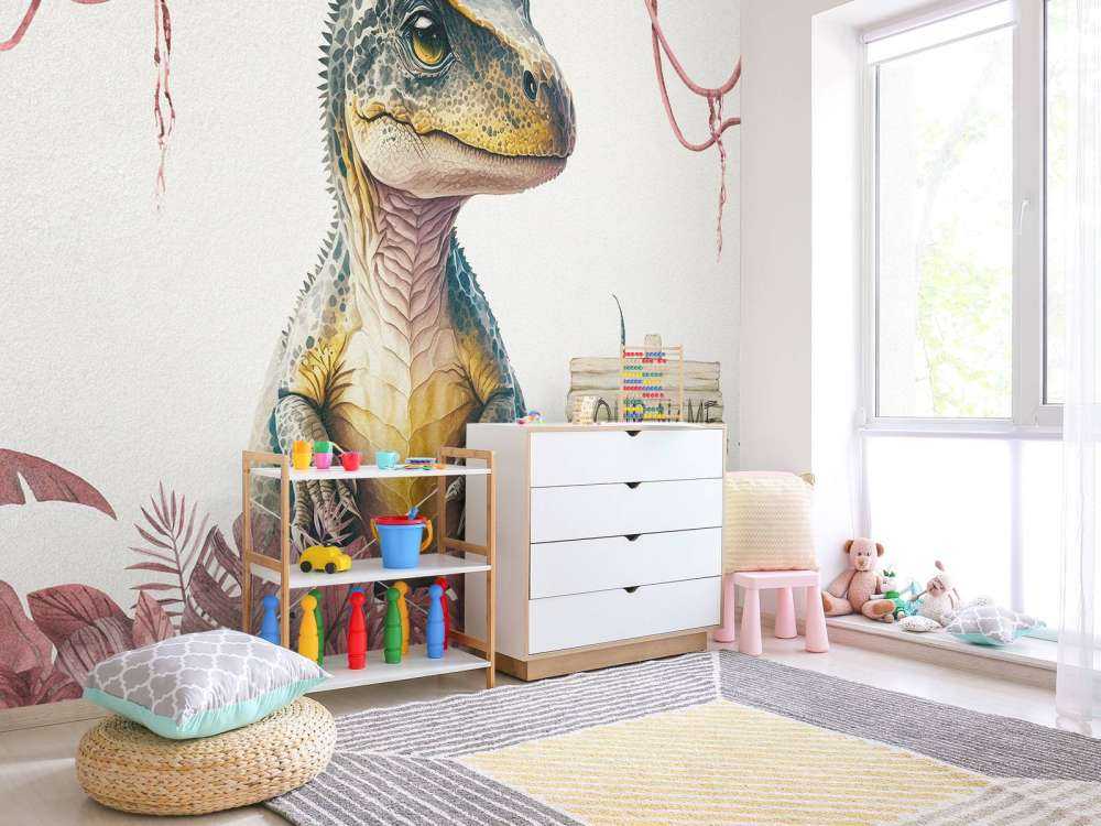 Baby-T-Rex im rosa Dschungel