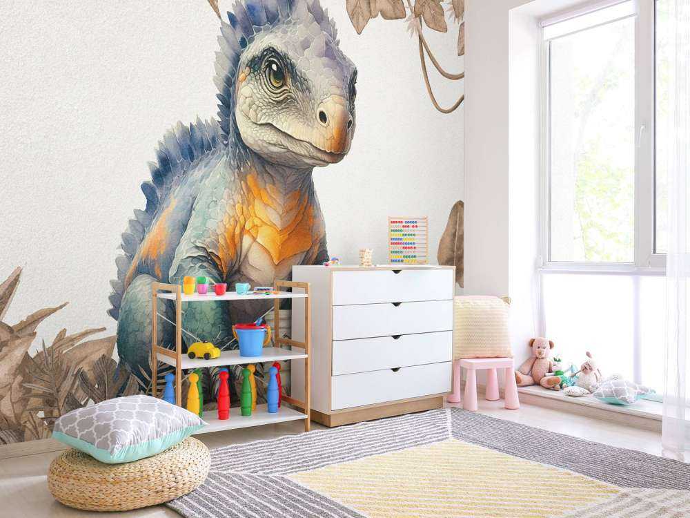 Baby-Ankylosaurus im taupefarbenen Dschungel