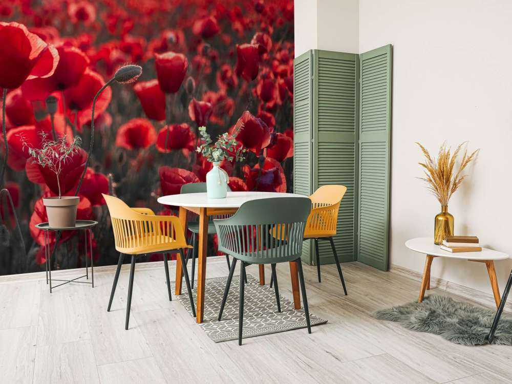 Mohnblumen im dunklen Stil